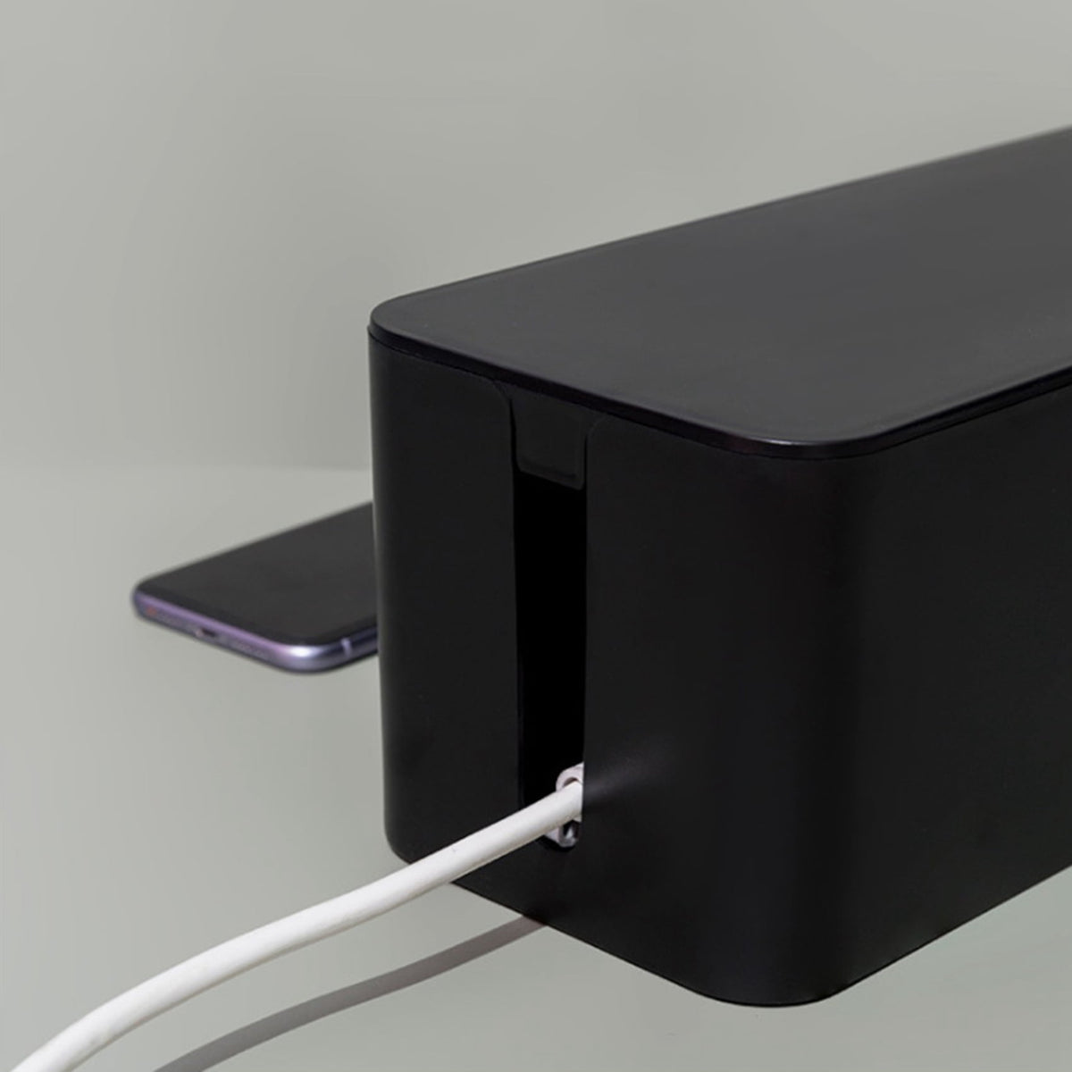 Black Cord Organizer Box for Power Strips and Surge Protectors, 23.5 x 12 x 11.5 cm - Image 6