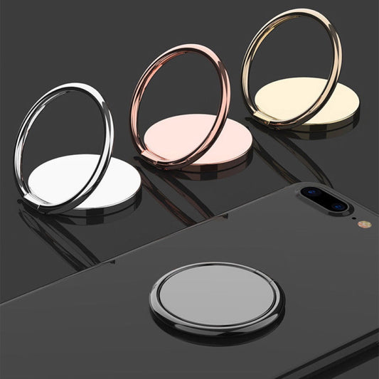 Self-Adhesive Metal Finger Ring Phone Holder with 360-Degree Rotation, Silver - Image 2