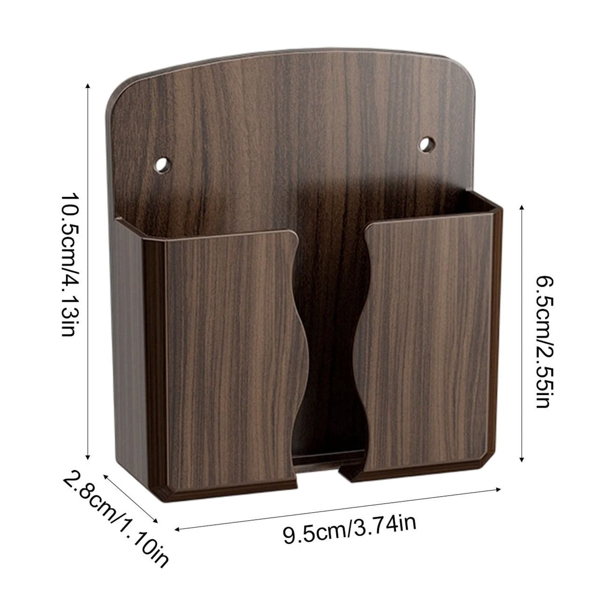 Wall-Mounted Phone Charging Shelf and Remote Holder, No-Drill Wood Grain Organizer - Image 3
