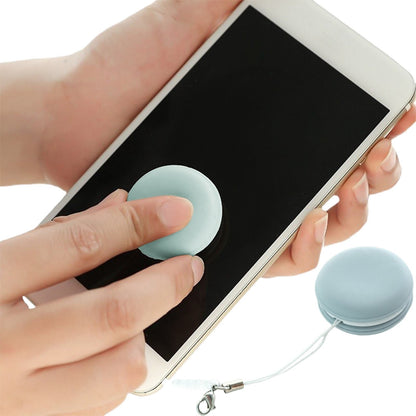 Mini Screen Cleaner Pendant with Brush and Dust Plug, Reusable Phone and Glasses Wipe, Green - Image 2