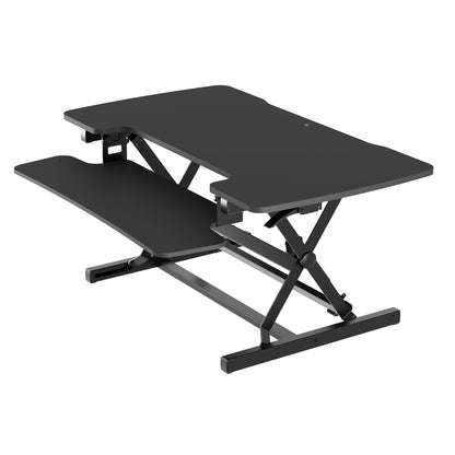 Height-Adjustable Standing Desk Converter, 42 Inch Sit-Stand Riser with Keyboard Tray