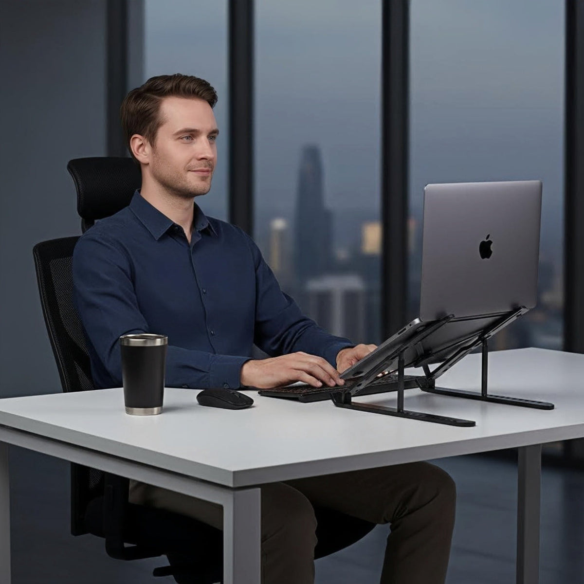 Portable Aluminum Laptop Stand, Folding Ergonomic Riser for 10 to 17.3 Inch Notebooks - Image 4