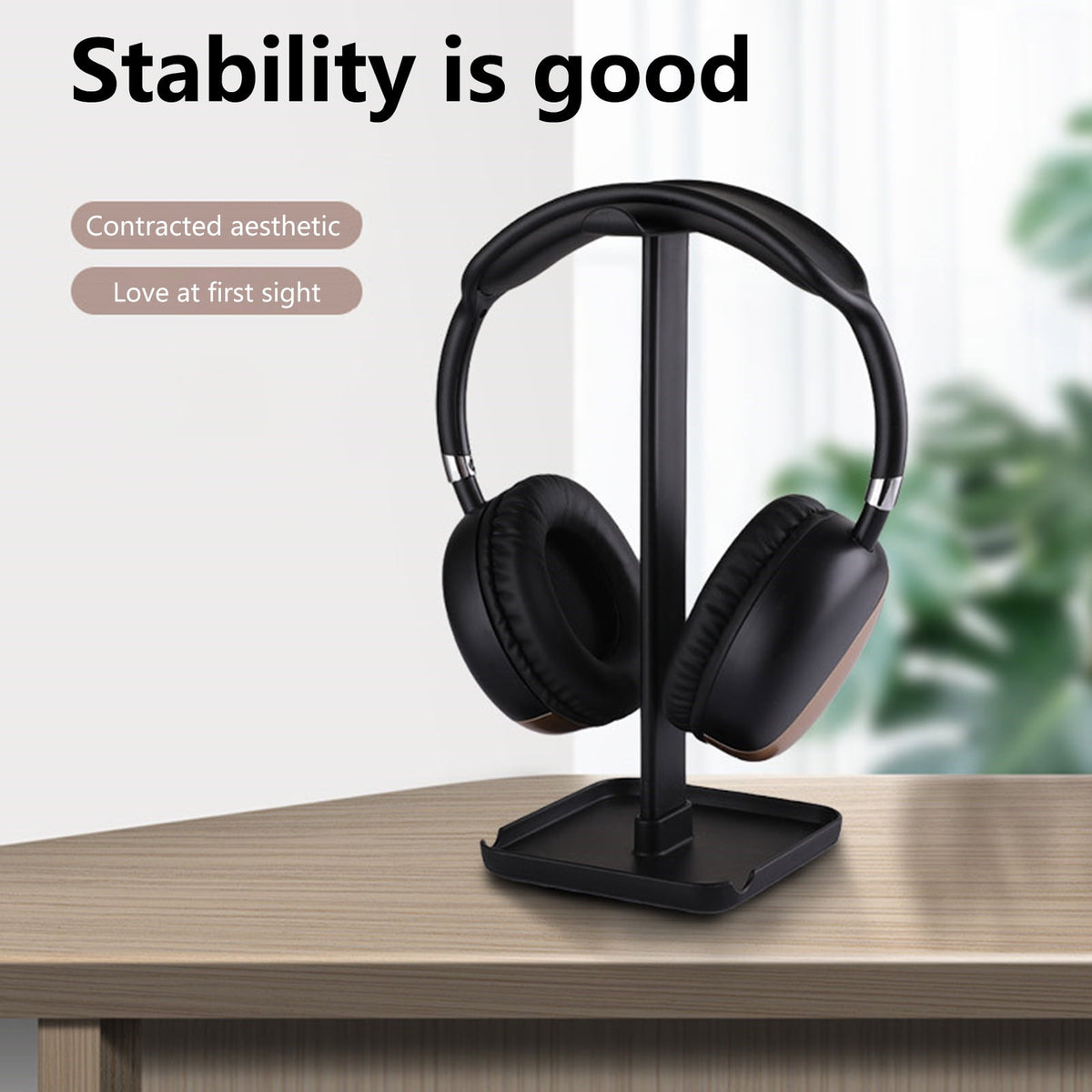 Headphone Stand with Wide Base and Storage Tray, Desktop Headset Holder - Image 6