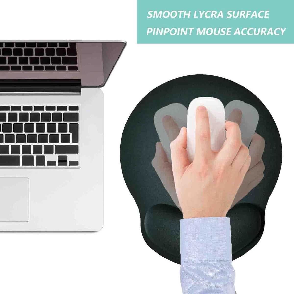 Ergonomic Mouse Pads with Memory Foam Wrist Cushion, Non-Slip Base, Set of 2 - Image 6