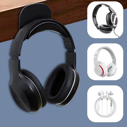 Stick-On Headphone Hook for Wall and Under Desk, Adhesive Headset Hanger, Black - Image 6