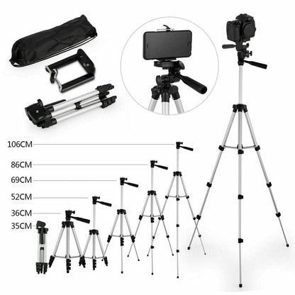 Aluminum Travel Tripod 40 Inch with 360-Degree Pan Head and Phone Mount - Image 4