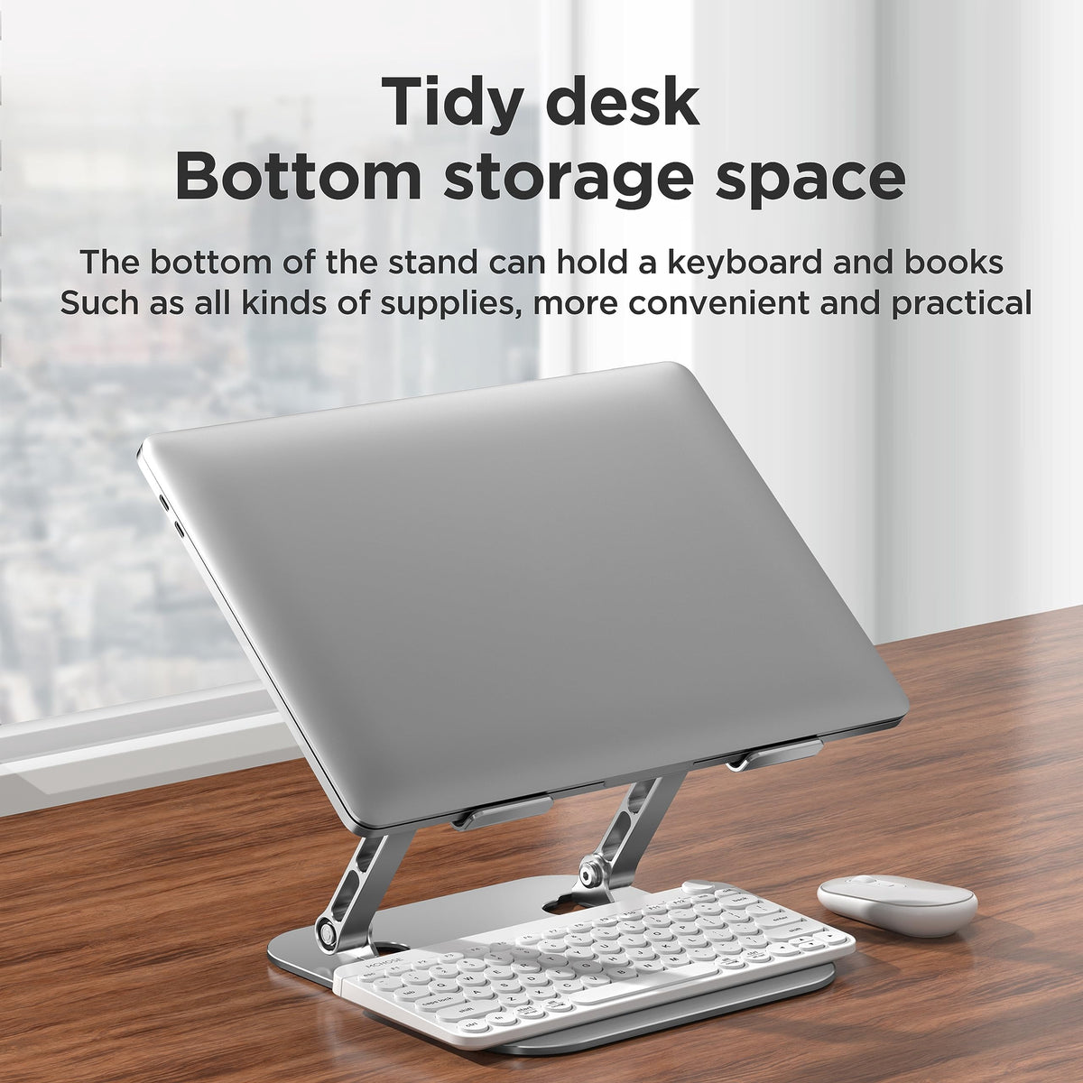 Adjustable Aluminum Laptop Riser, Foldable Ergonomic Stand for 10 to 16.5 Inch Laptops - Image 6