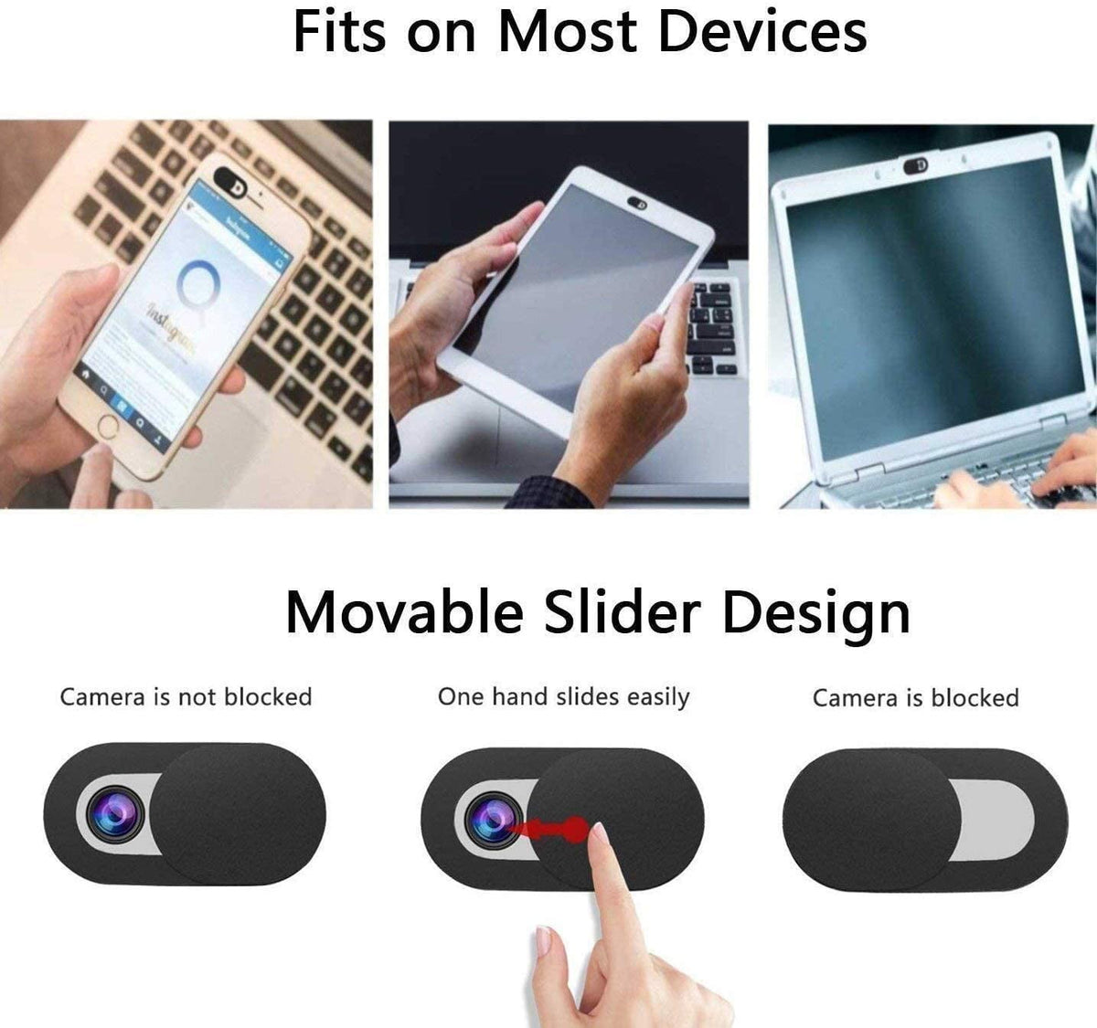 Ultra-Thin Webcam Privacy Covers, 0.027 Inch Slide Shutters for Laptops and Tablets, 3-Pack - Image 3
