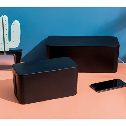 Black Cord Organizer Box for Power Strips and Surge Protectors, 23.5 x 12 x 11.5 cm - Image 2