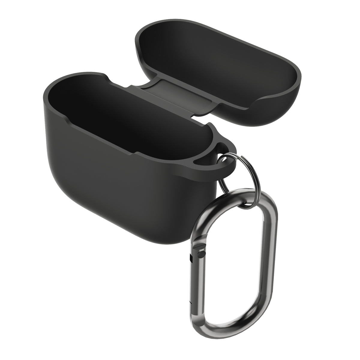 Silicone Earbuds Case Cover with Carabiner and Cleaning Tool for 4th-Gen Wireless Earbuds, Black - Image 6