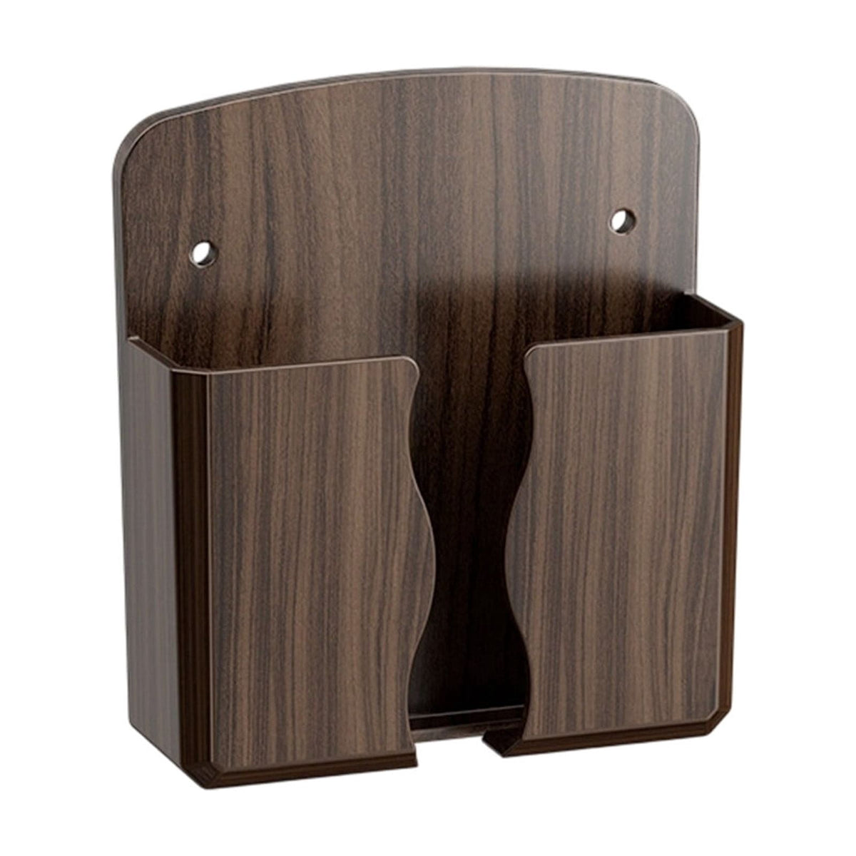 Wall-Mounted Phone Charging Shelf and Remote Holder, No-Drill Wood Grain Organizer