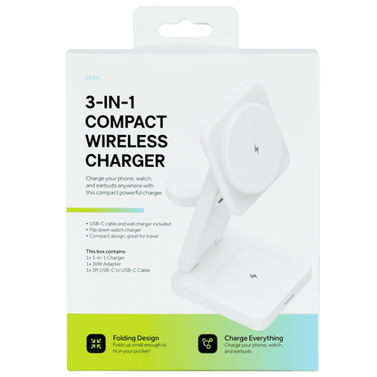3-in-1 Foldable Magnetic Wireless Charging Station for Phone, Watch and Earbuds - Image 2