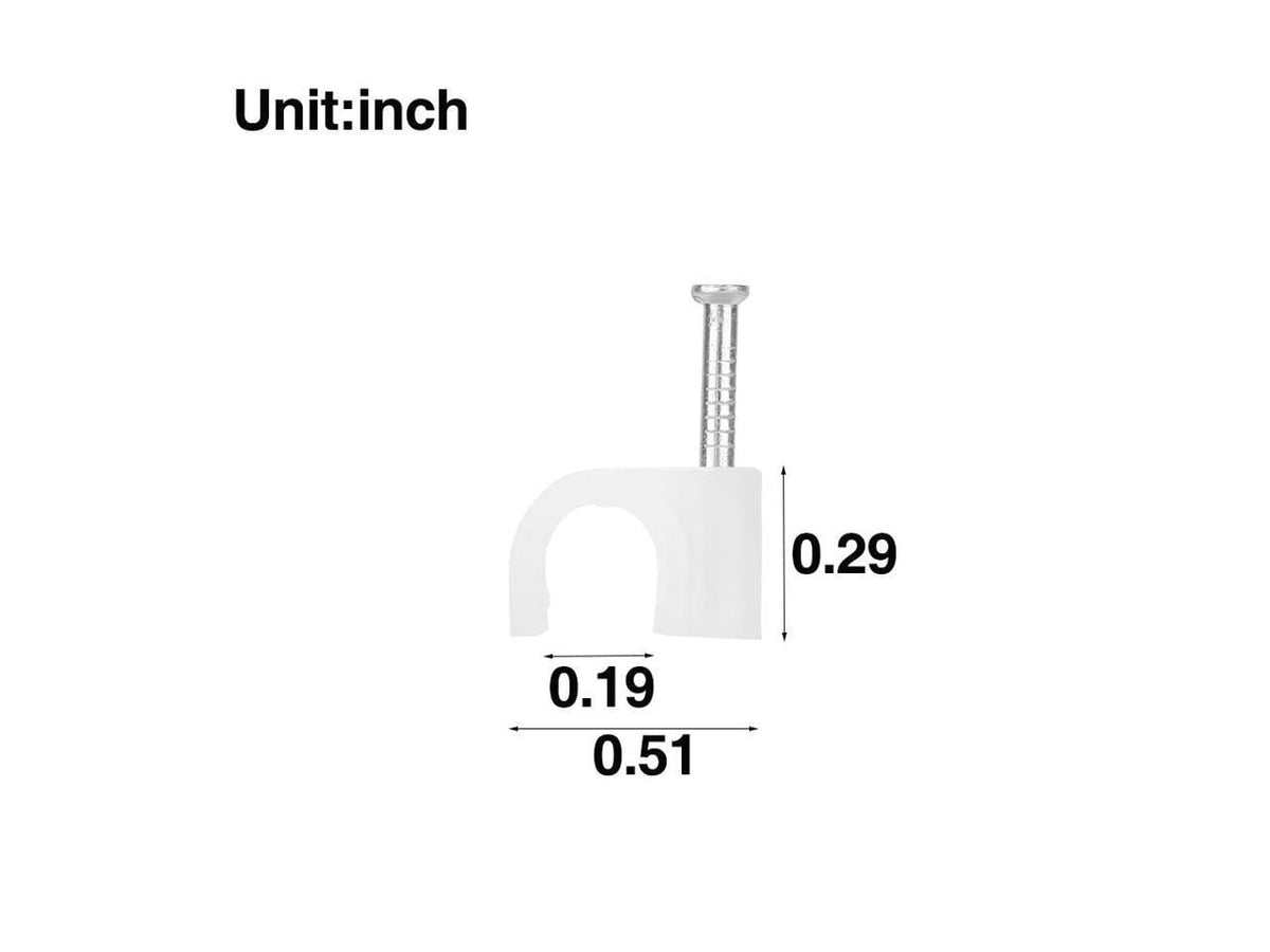 Nail-In Cable Clips for 6 mm Round Cords, White Wall Tacks, Pack of 100 - Image 5