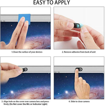 Ultra-Thin Webcam Privacy Covers, 0.027 Inch Slide Shutters for Laptops and Tablets, 3-Pack - Image 4