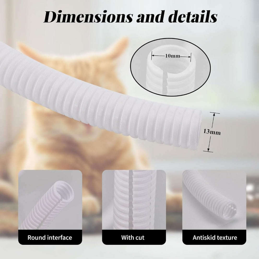 Pet-Safe Cable Protector Sleeve, 30 ft Bite-Resistant Cord Cover, 13 mm, White - Image 4