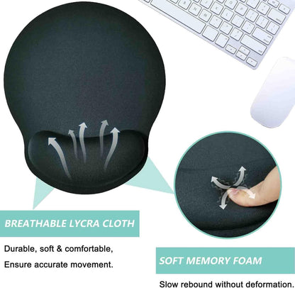 Ergonomic Mouse Pads with Memory Foam Wrist Cushion, Non-Slip Base, Set of 2 - Image 3
