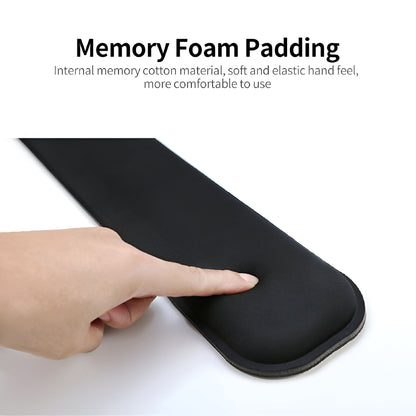 Memory Foam Keyboard Wrist Rest with Anti-Slip Base for Office and Gaming, Black - Image 2