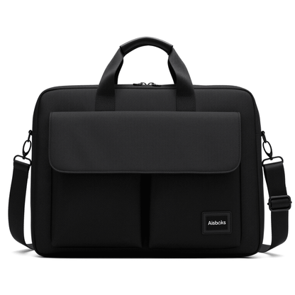 Water-Resistant Laptop Messenger Bag for 11 to 16 Inch Notebooks, Black Briefcase