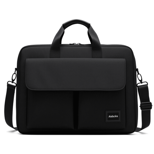 Water-Resistant Laptop Messenger Bag for 11 to 16 Inch Notebooks, Black Briefcase