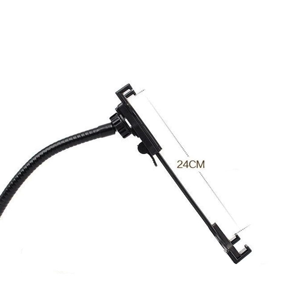 Flexible Arm Tablet Clamp Mount for Desk and Bed, 360-Degree Rotating Holder, Black - Image 6