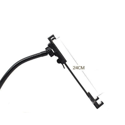 Flexible Arm Tablet Clamp Mount for Desk and Bed, 360-Degree Rotating Holder, Black - Image 6