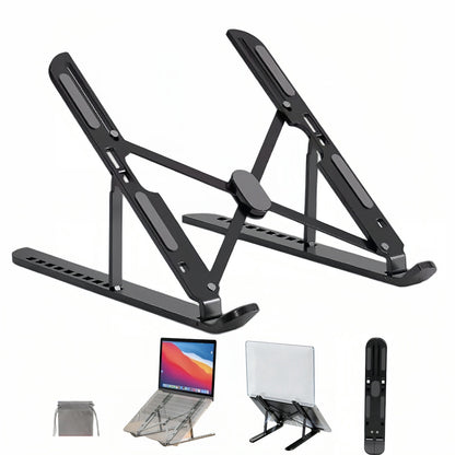 Portable Aluminum Laptop Stand, Folding Ergonomic Riser for 10 to 17.3 Inch Notebooks - Image 2