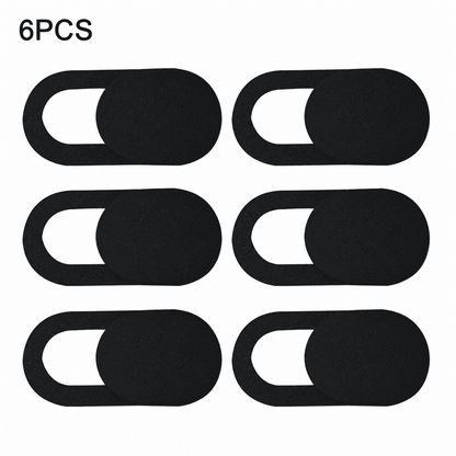 Ultra-Thin Webcam Cover Slides, 0.7 mm Black Camera Privacy Shutters, Pack of 6