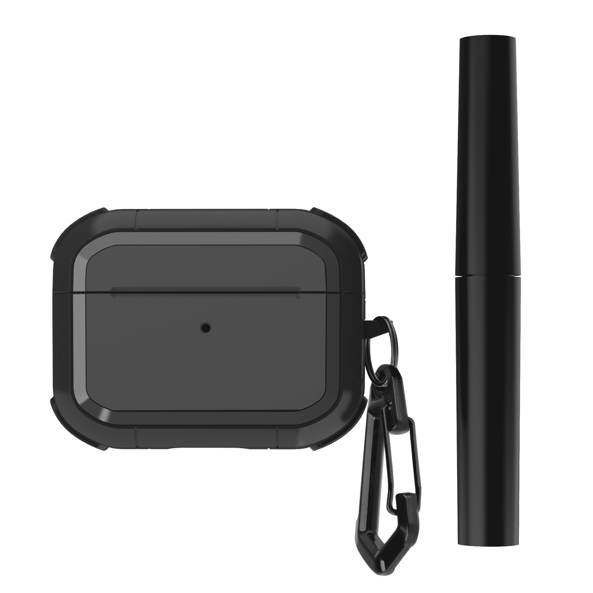 Rugged Earbuds Case Cover with Carabiner and Cleaning Tool for Pro Wireless Earbuds Gen 1 and 2, Black - Image 5