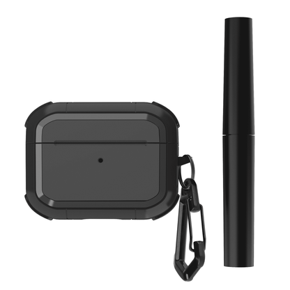 Rugged Earbuds Case Cover with Carabiner and Cleaning Tool for Pro Wireless Earbuds Gen 1 and 2, Black - Image 5