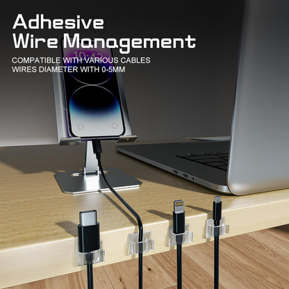 Adhesive Cable Clips for Desk, Wall and Car, White Cord Holders, Pack of 100 - Image 4