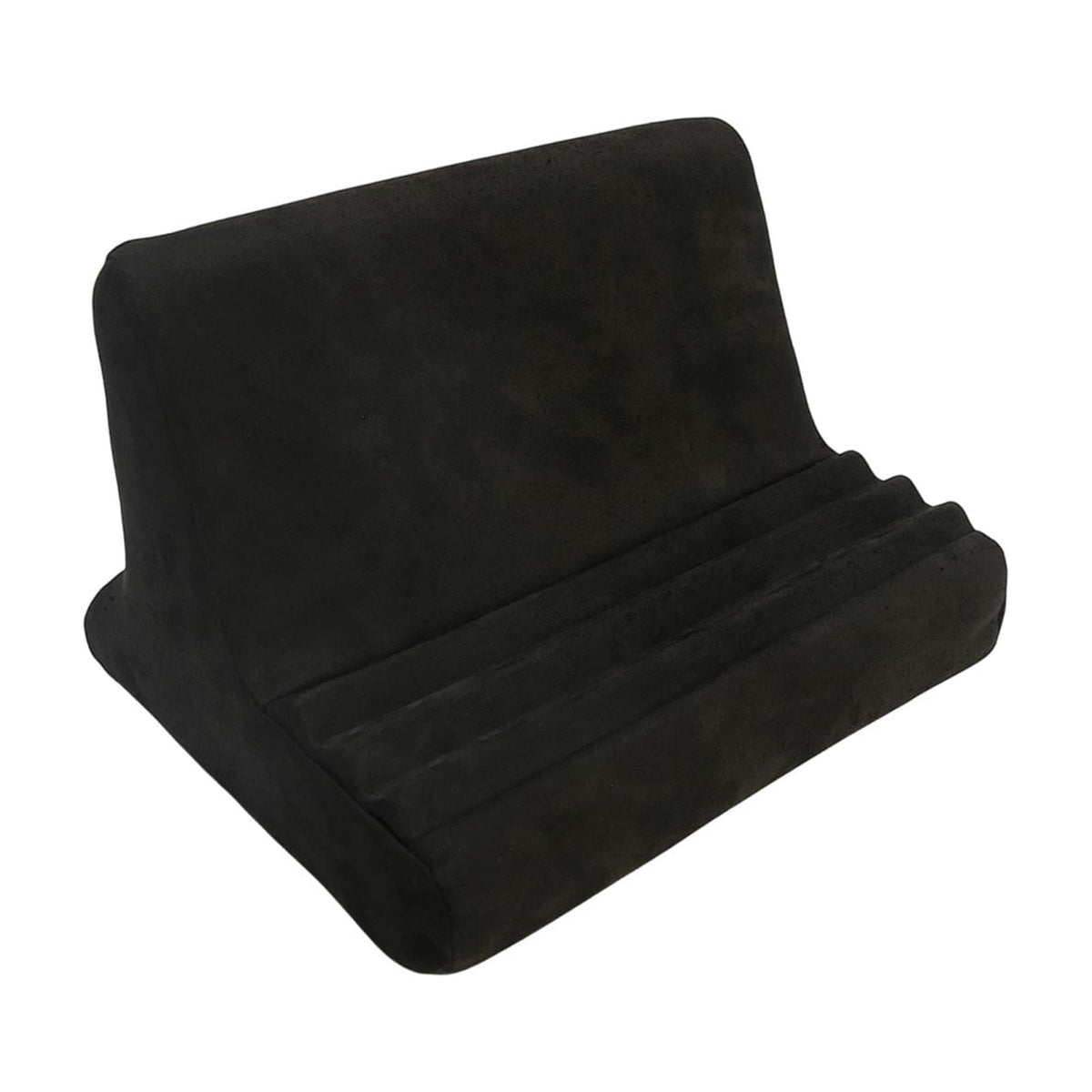 Cushioned Tablet Stand Pillow with Three Viewing Angles, Black Lap Reading Rest