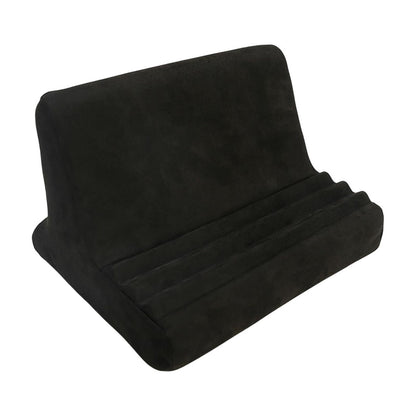 Cushioned Tablet Stand Pillow with Three Viewing Angles, Black Lap Reading Rest