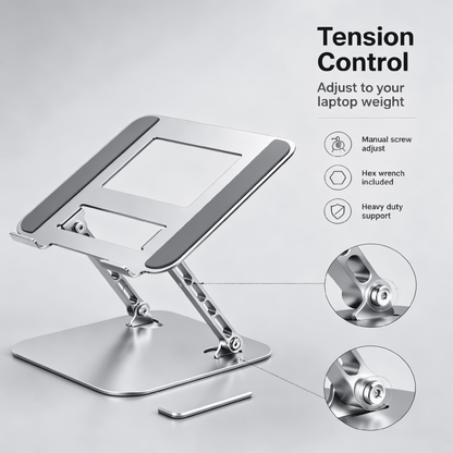 Adjustable Aluminum Laptop Riser, Foldable Ergonomic Stand for 10 to 16.5 Inch Laptops - Image 5