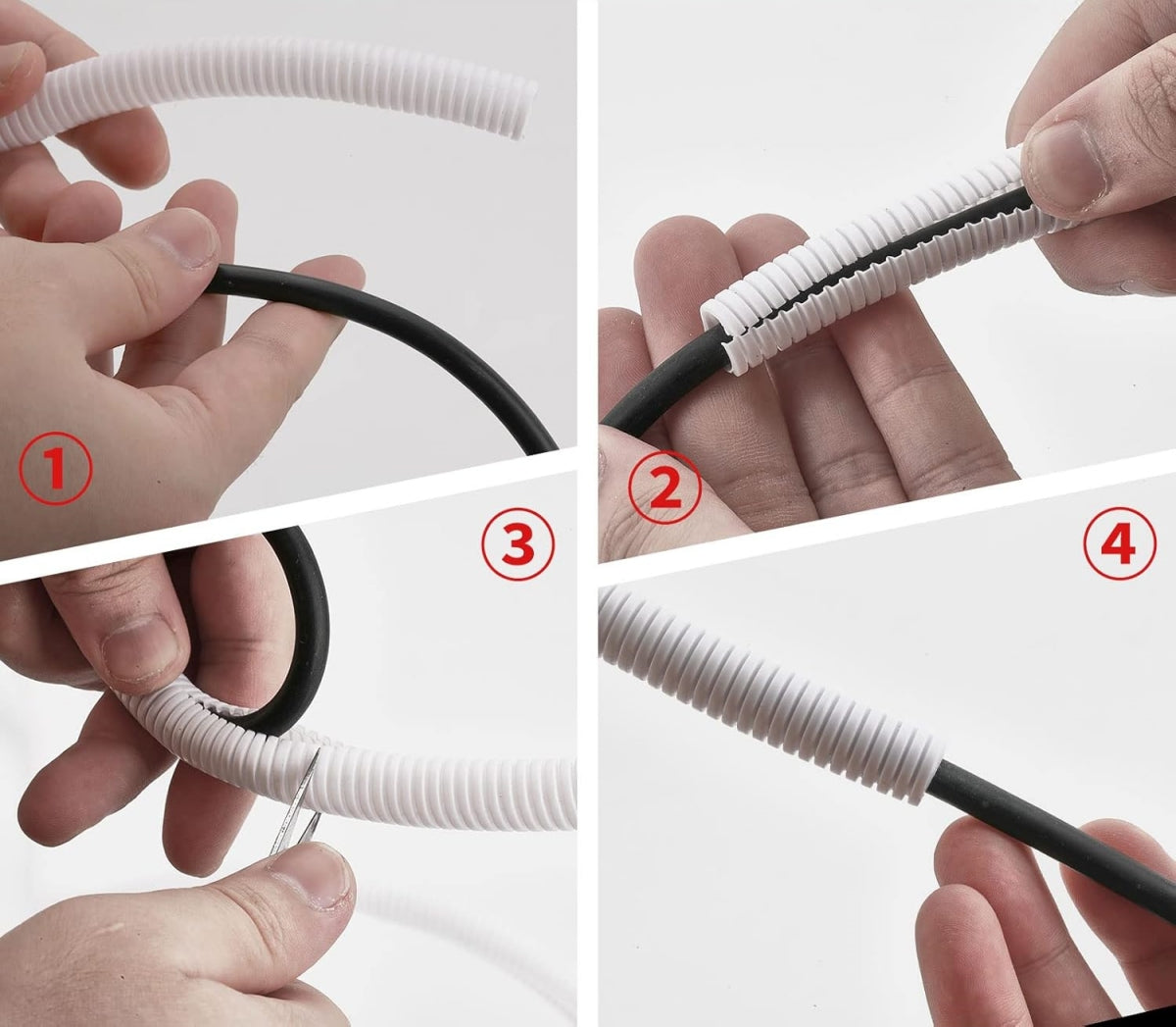 Pet-Safe Cable Protector Sleeve, 30 ft Bite-Resistant Cord Cover, 13 mm, White - Image 2
