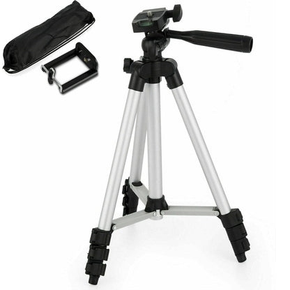 Aluminum Travel Tripod 40 Inch with 360-Degree Pan Head and Phone Mount - Image 3