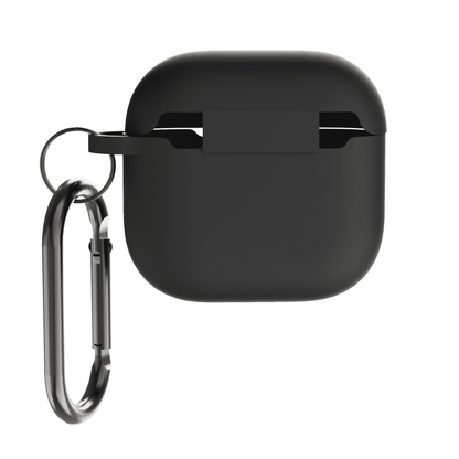 Silicone Earbuds Case Cover with Carabiner and Cleaning Tool for 4th-Gen Wireless Earbuds, Black - Image 5